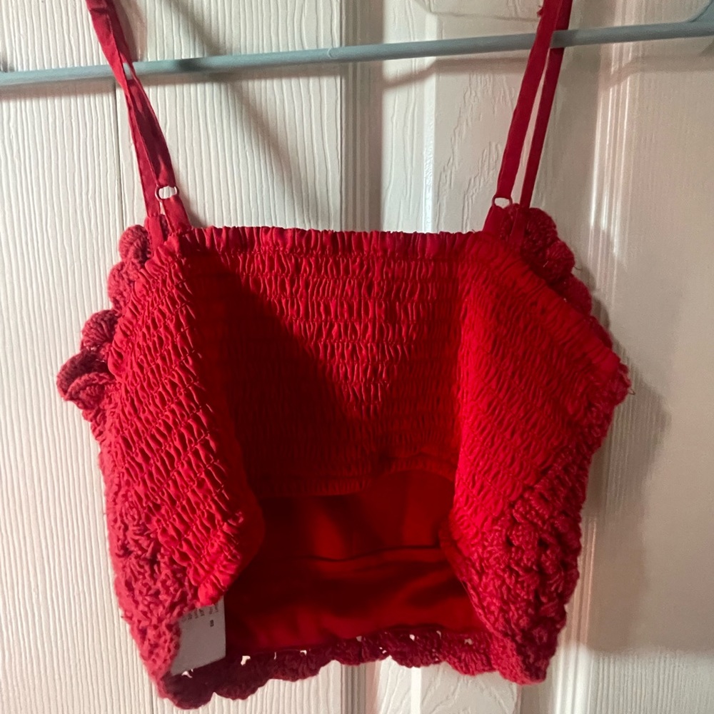 Red cami crop top!